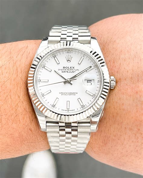 best white face rolex|rolex datejust 41 white.